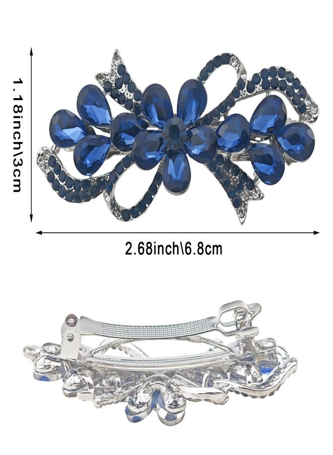Capiant 4 PACK Hair Barrettes for Women, Ladies, Vintage Flower Crystal Rhinestones Barrette, Spring Hair Clip Accessories - Image 2
